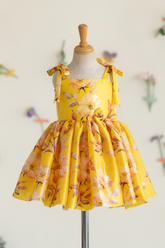 Printed satin organza dress
